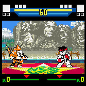 i only made the left sprite in the image, the other sprite/background/ui was from 'snk vs capcom: match of the millennium'